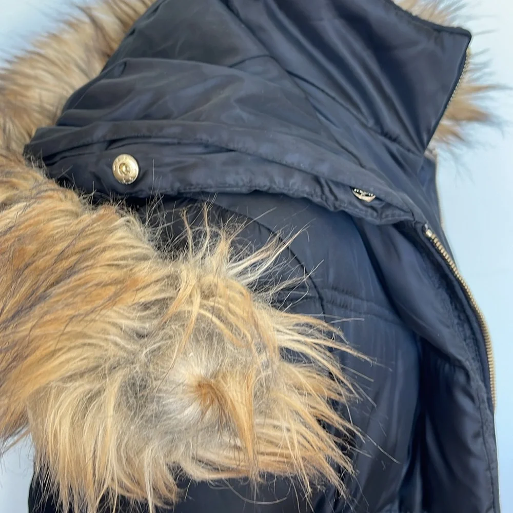 Vince Camuto Black Puff Winter Coat Parka - Size Small - Picture 7 of 9